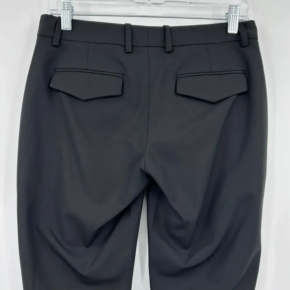 Theory Black Wool Blend Slim Ankle Cropped Dress Pants Size 2 Classic Capsule - Picture 10 of 11
